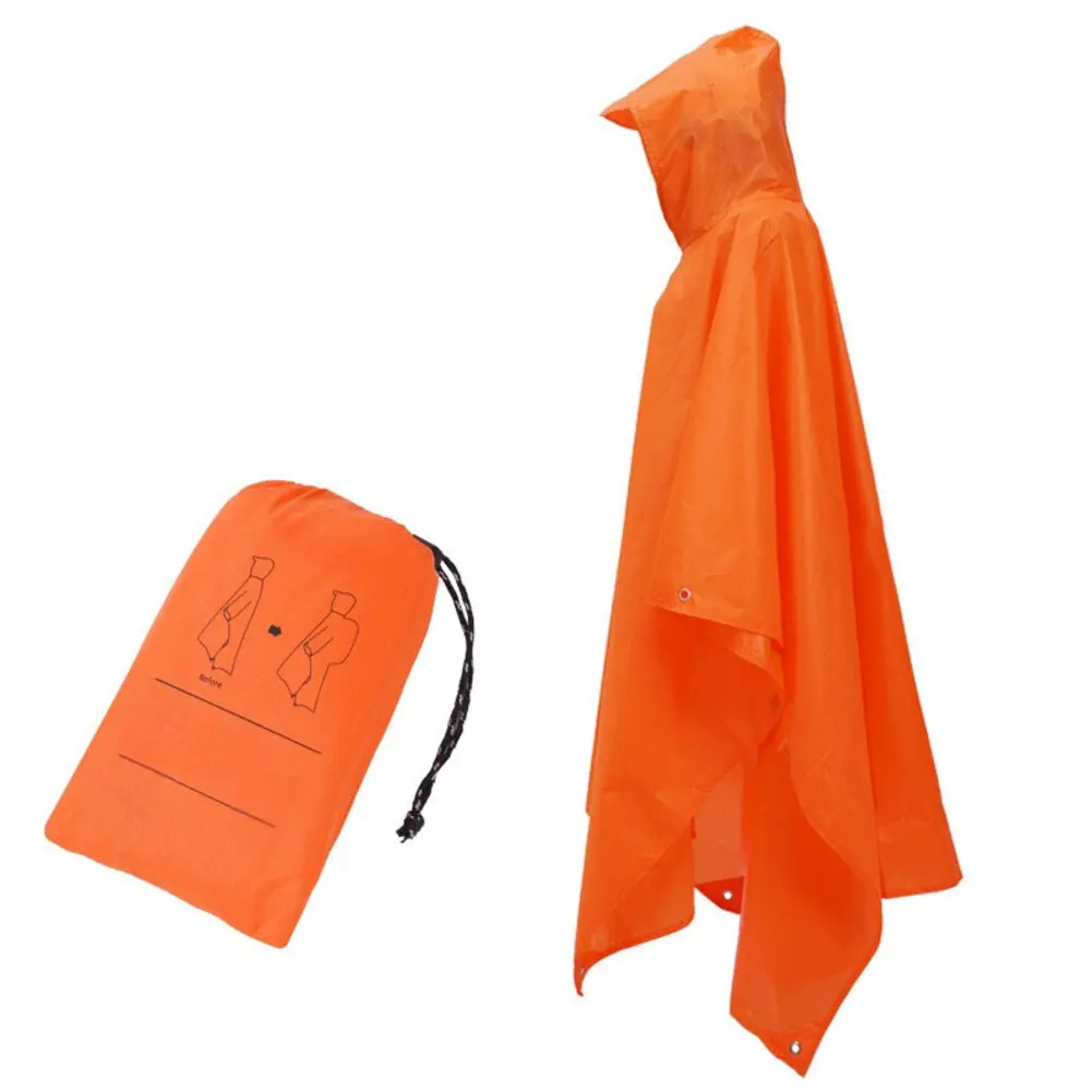 3 In 1 Outdoor Raincoat Hooded Sleeve Long Waterproof Rain Motorcycle Rain Cover Camping Hiking Travel Rainwear Tent