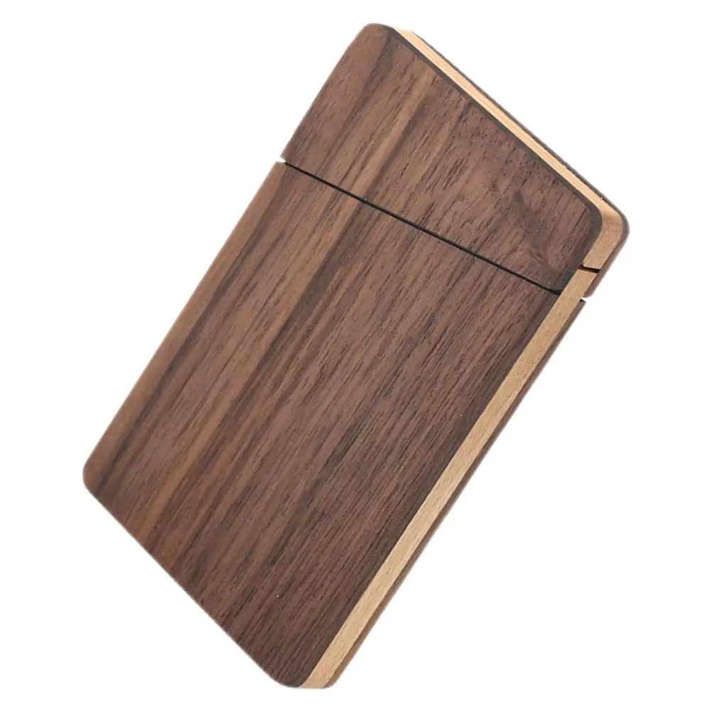 

Business Card Case Portable Wooden Box Holder for Cards Other Products Organizer Dark Brown Walnut Man