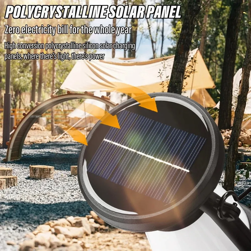 USB Rechargeable/Solar Charging Camping Light Portable Camping Lanterns 3 Lighting Modes Dimming Outdoor Hanging Tent Light