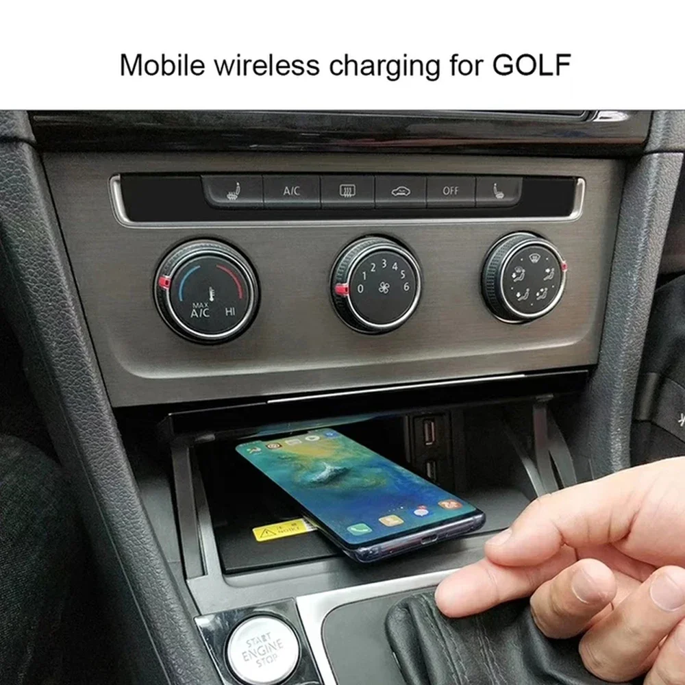 Car wireless charger for Volkswagen Golf 7 MK7 2013-2019 charging mat phone holder mount fast charge accessories interior