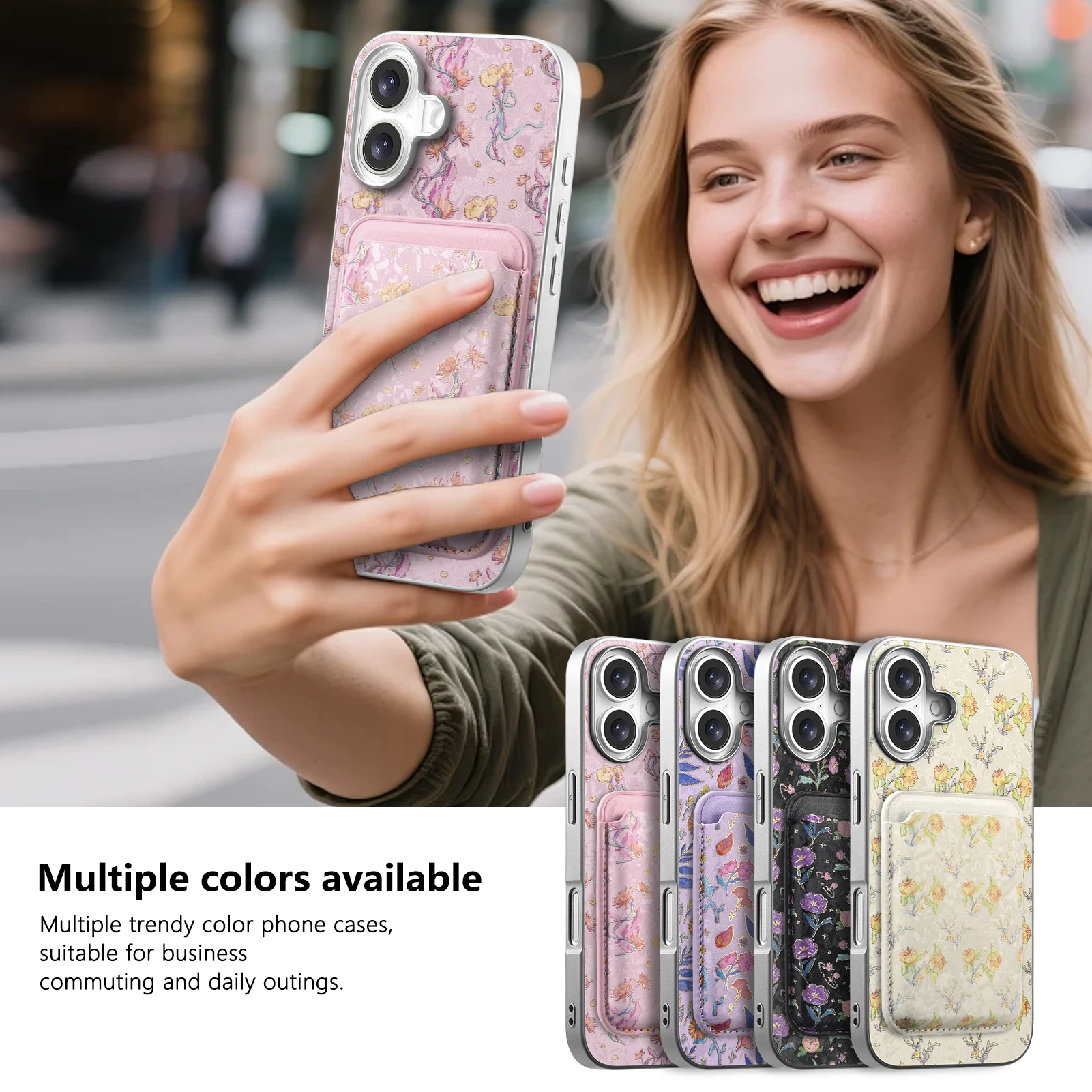 Removable Card Bag Case For Samsung Galaxy S25 Ultra S24 Plus Magsafe Wireless Charging Flower Leather Car Magnetic Phone Cover