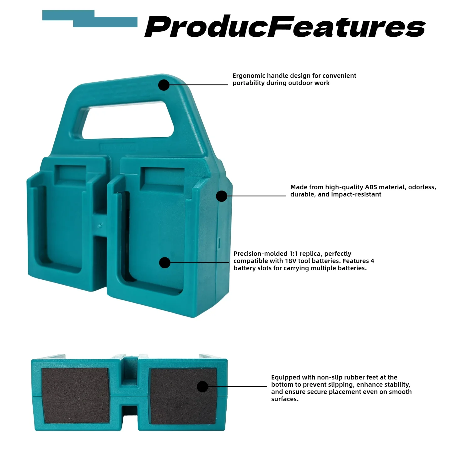 4x Battery Mount Holder Portable Storage Rack Basket Bracket Holder For Makita 18V Battery (NO Batteries)