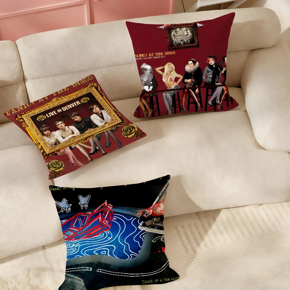 Rock Band P-panic! At The D-disco Pillow Case Suitable For Bedrooms Living Rooms Cars Home Decoration
