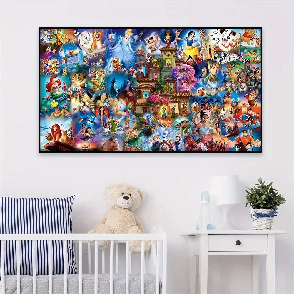 Disney DIY 5D Juego completo de pintura de diamantes redondo/cuadrado, con personajes de dibujos animados de Disney: princesas, Mickey Mouse, Beauty a
