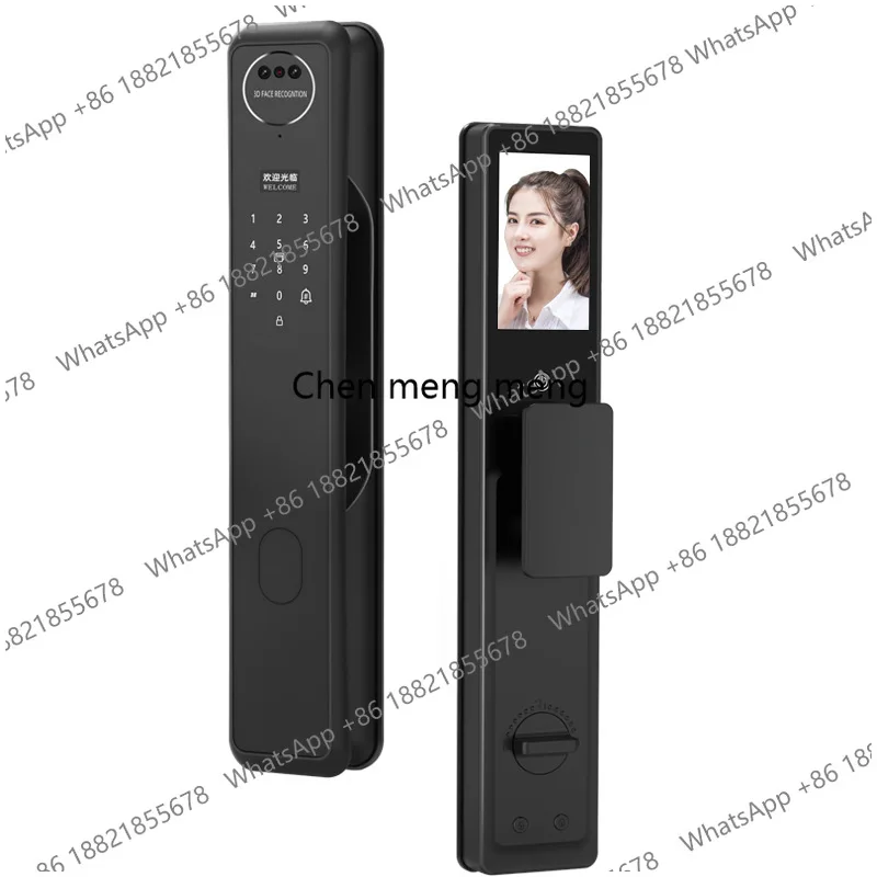 

Умный замок с распознаванием лиц, замок с отпечатком пальца для дома, автоматический электронный кодовый замок для деревянных дверей с визуальным дисплеем и функцией «кошачий глаз»