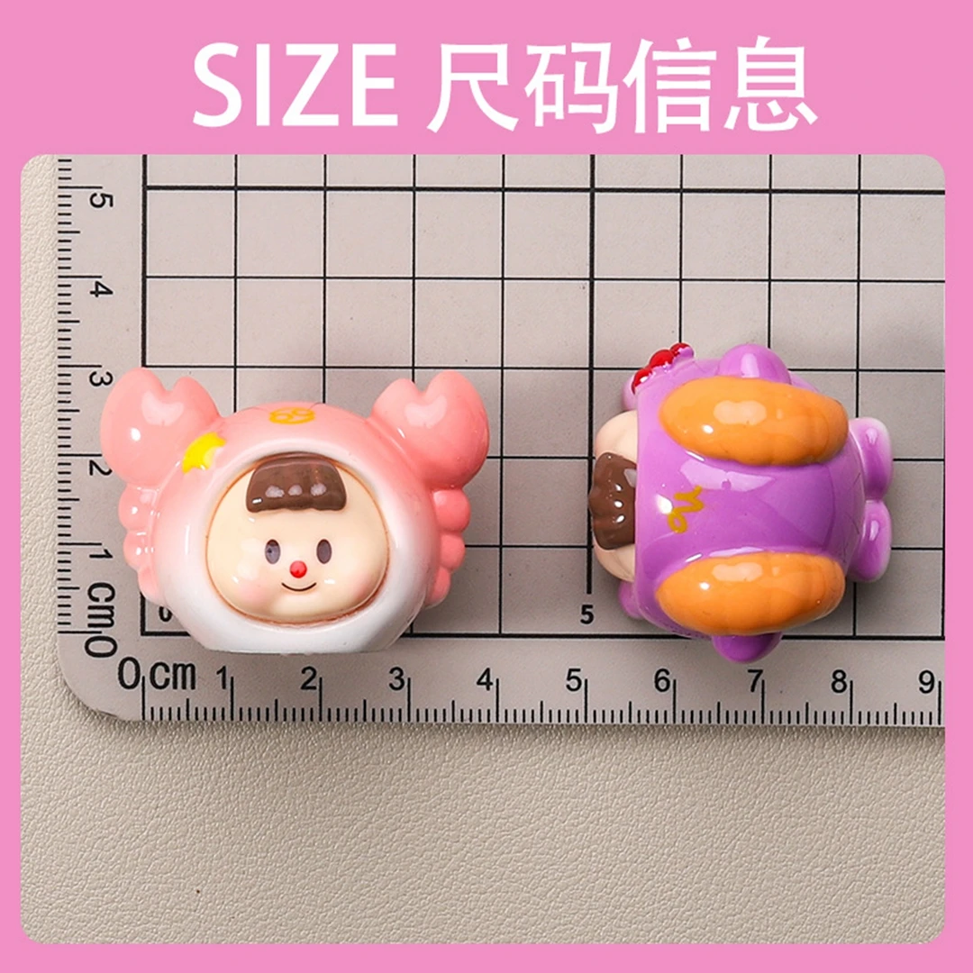 5pcs/lot New DIY Cartoon Doll Charms Zodiac Home Decorations Resin Trendy Play Toy Accessories Gifts Z2207