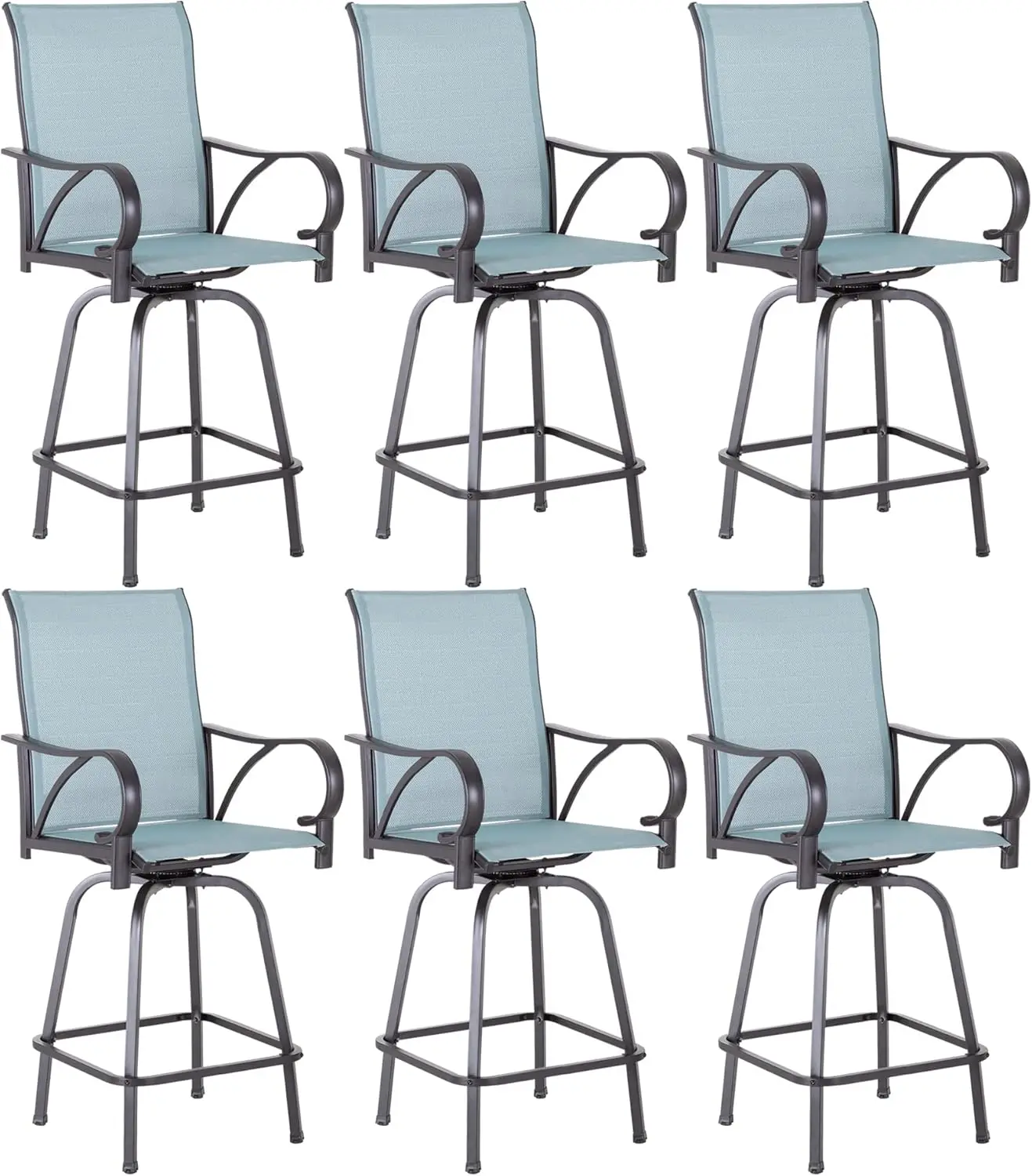 

Sophia & William Outdoor Bar Stools Set of 6, Swivel Bar Chairs, Tall Patio Chairs, Outdoor High Top Chairs, Supports 300