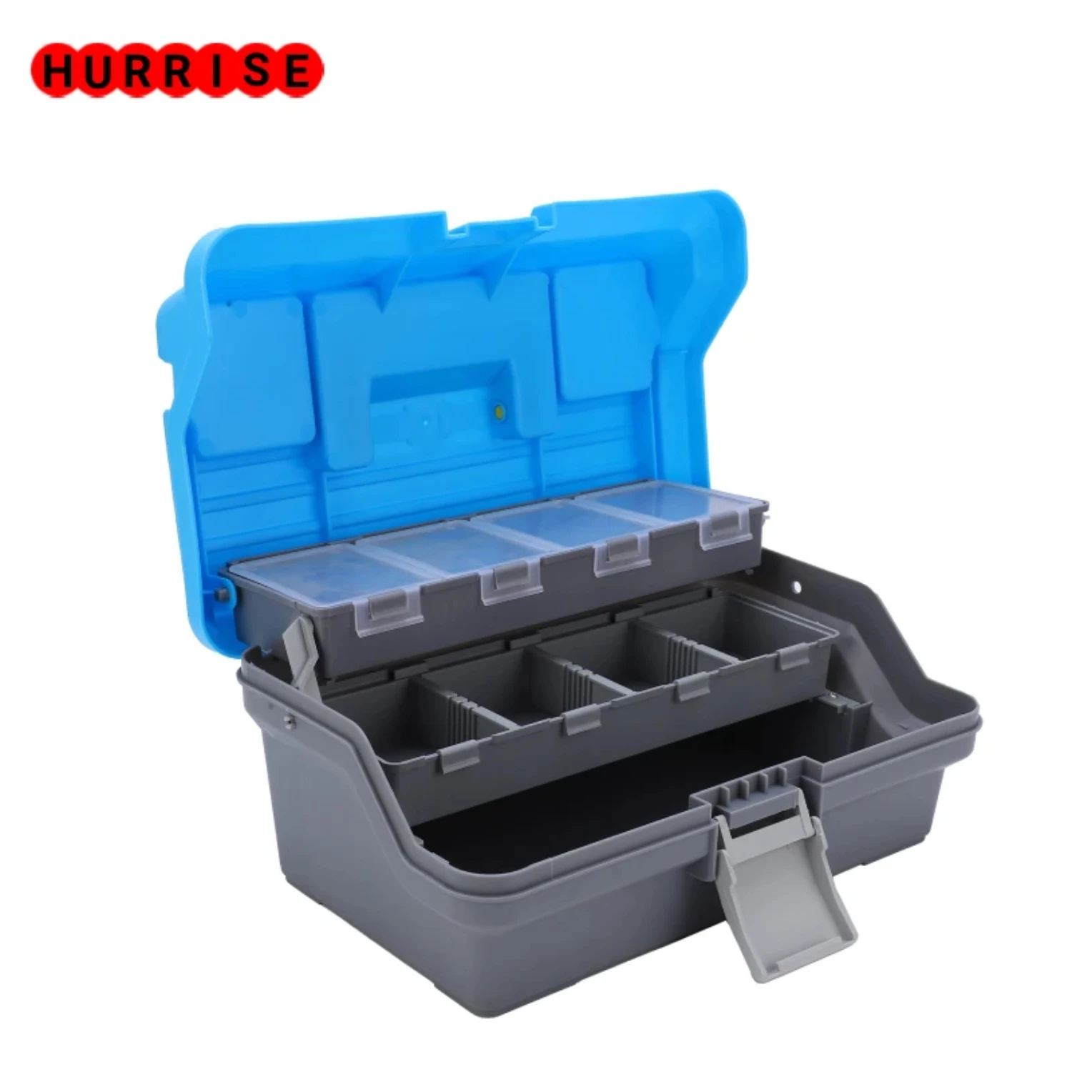 Portable Fishing Tackle Box ABS ThreeLayer Fishing Gears  Box with Ergonomic Handle Multi Layer Fishing Gear Box