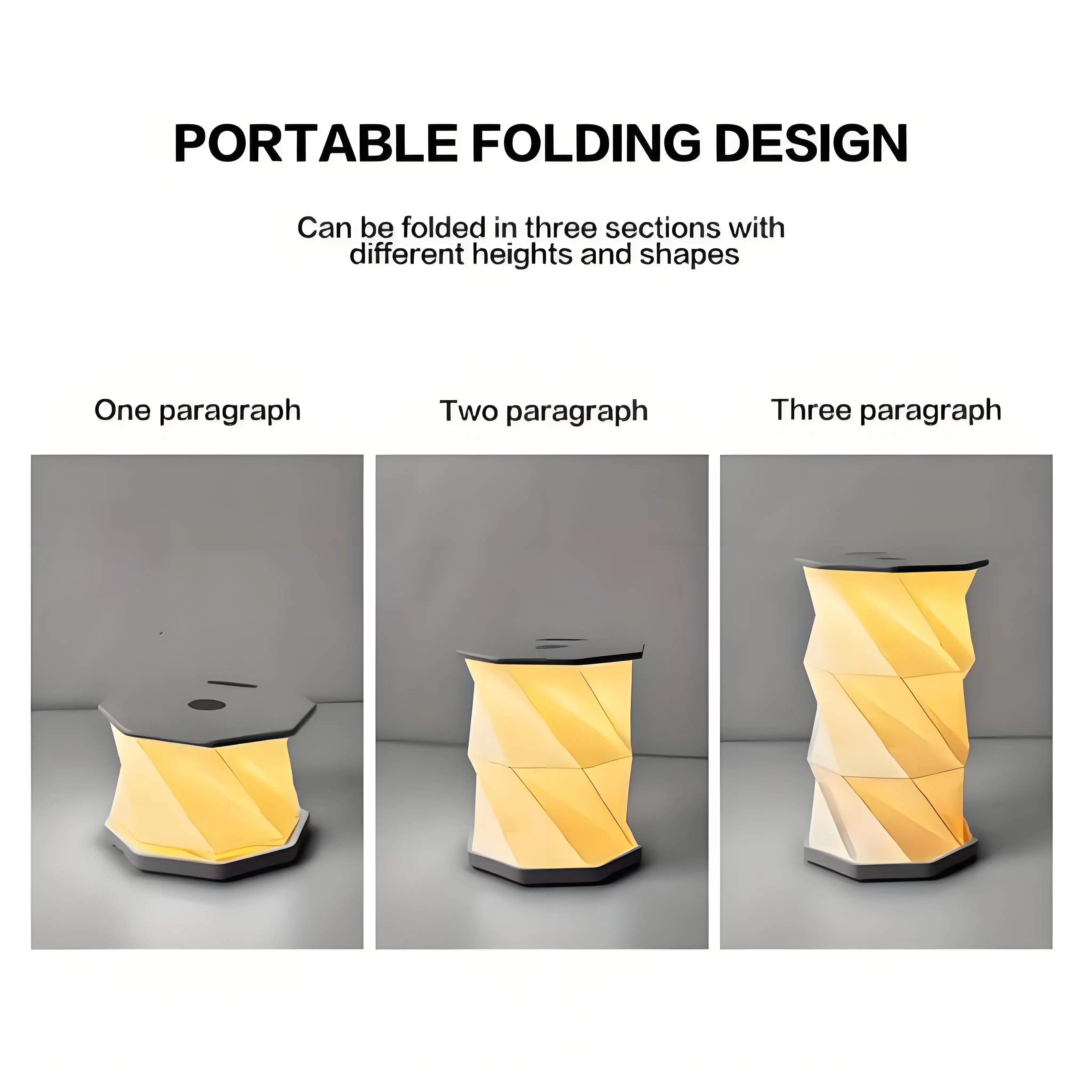 1pc Folding Rotating Book Light Touch Dimmable Portable Paper Lamp Home Decor Night Lamp