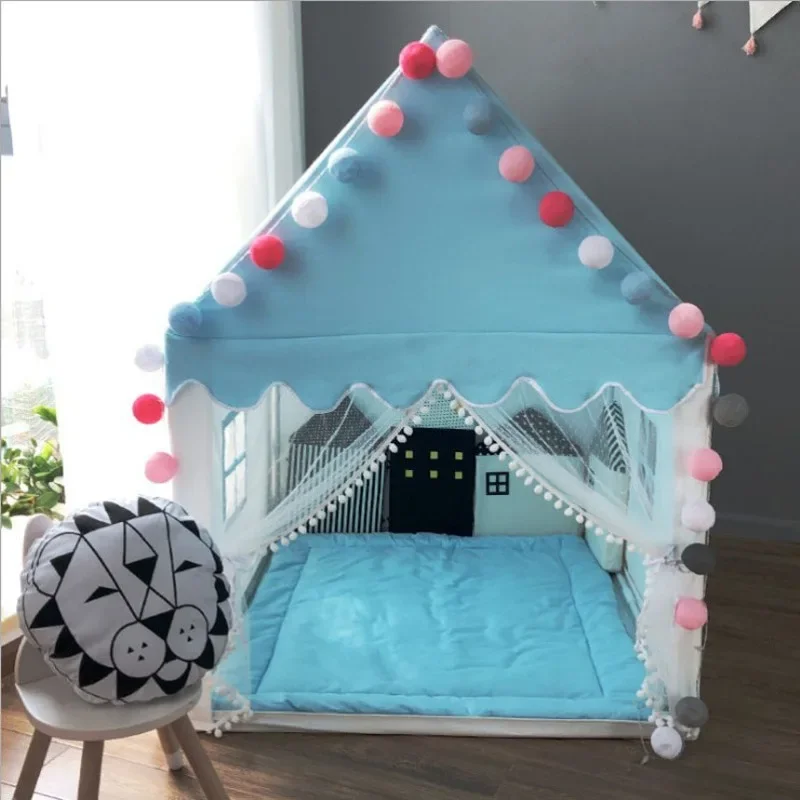Tragbares Kinderzelt, Kinderzelt, zusammenklappbar, Tipi, Babyspielhaus, große Mädchen, rosa Prinzessin, Partyschloss, Kinderzimmer-Dekoration, faltbar