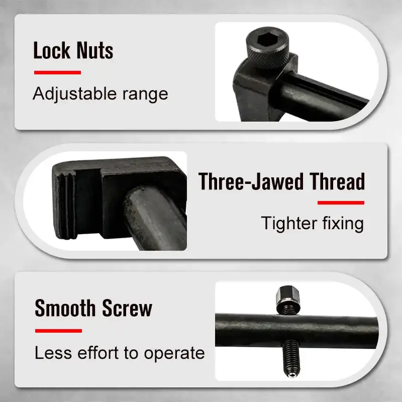 Adjustable Threaded Crankshaft Pulley Removal Tool Universal Puller For Ribbed Drive Pulley Crankshaft Remover Car Repair Tool