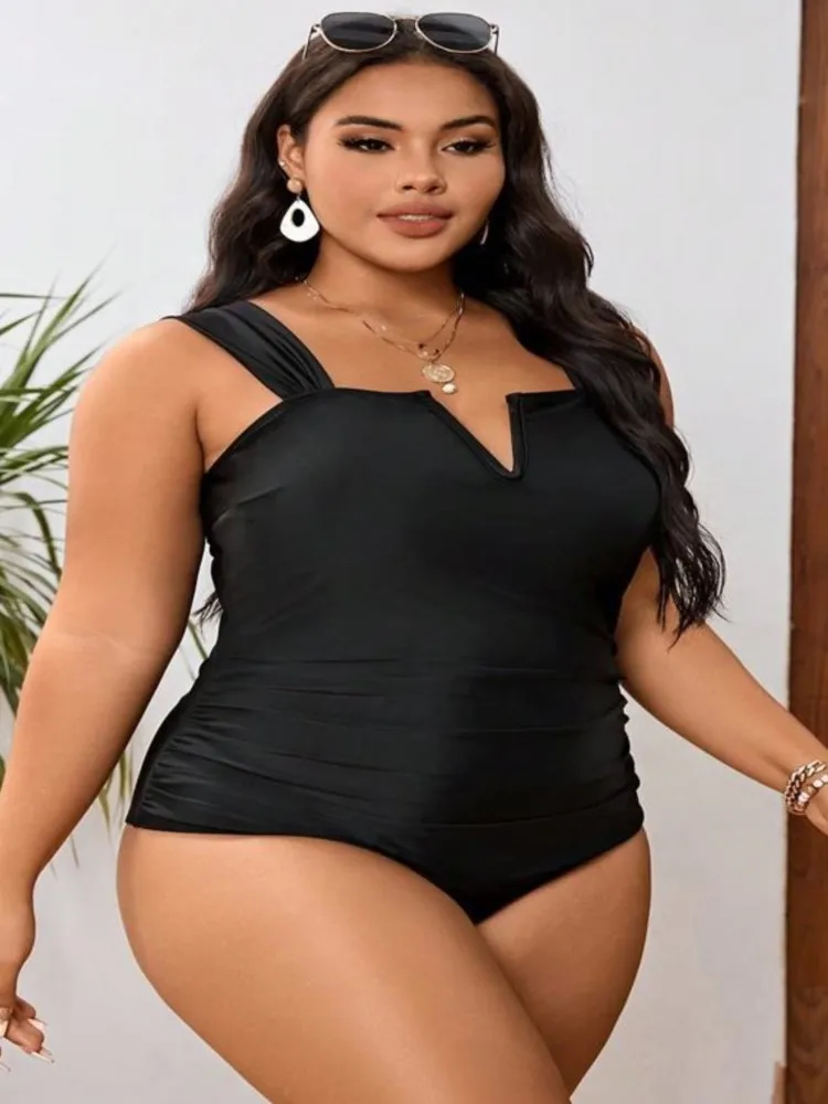 

Купальник-бикини больших размеров L-4XL с высокой талией, пуш-ап, для женщин, летний, с эффектом утяжки живота, комплекты бикини больших размеров