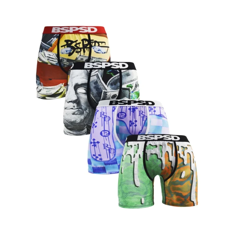 

Комплект из 4 мужских трусов-боксеров: сексуальные, дышащие, размеры S-2XL, большие размеры, мужские трусы-боксеры, нижнее белье, брифы