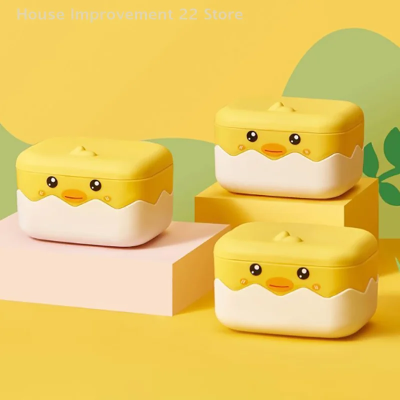 1PC scatola di sapone in plastica a forma di anatra portasapone per cartoni animati portasapone drenabile contenitore per sapone vassoio accessori per il bagno