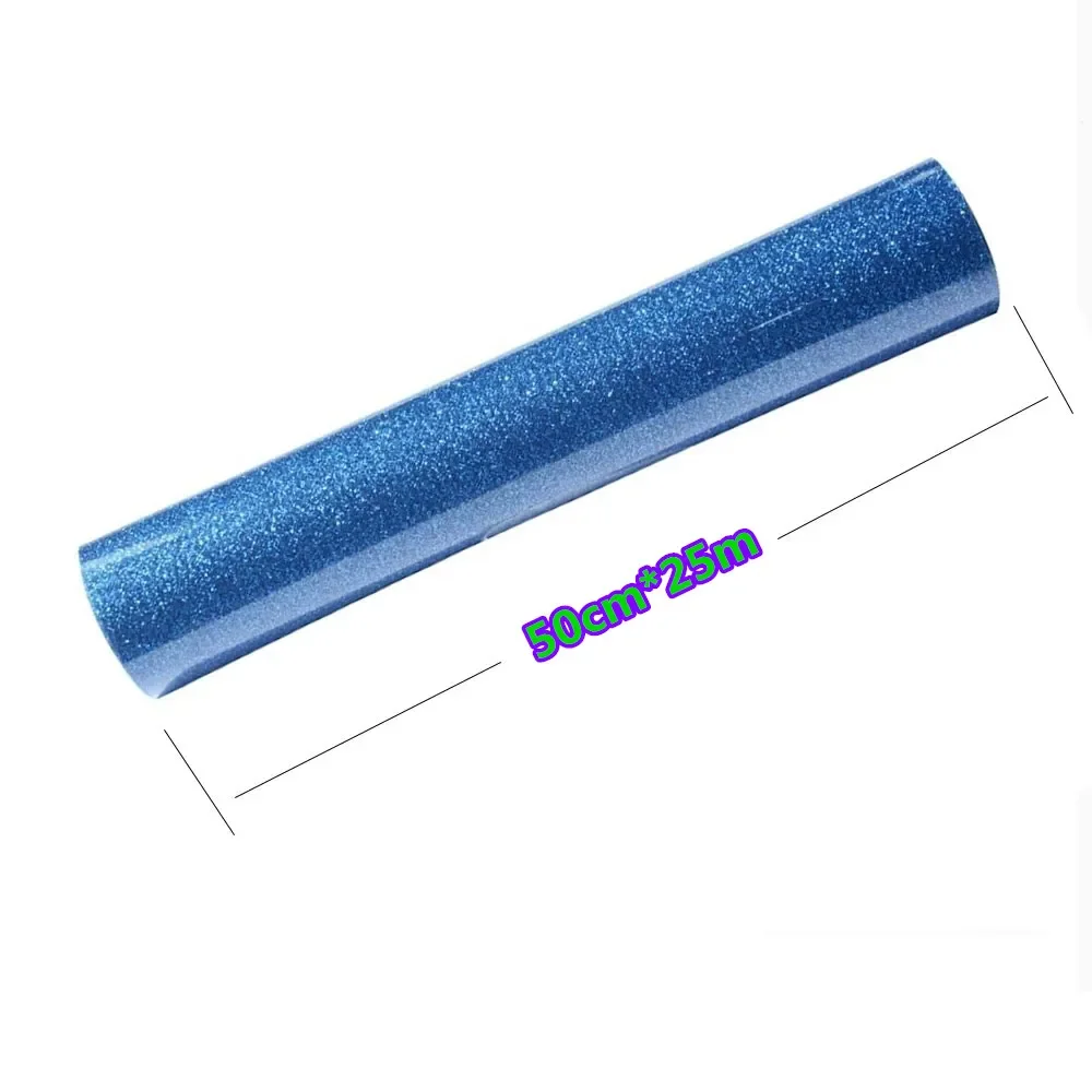 Atacado de alta qualidade cor pu htv rolos glitter decoração vinil transferência de calor para la ropa