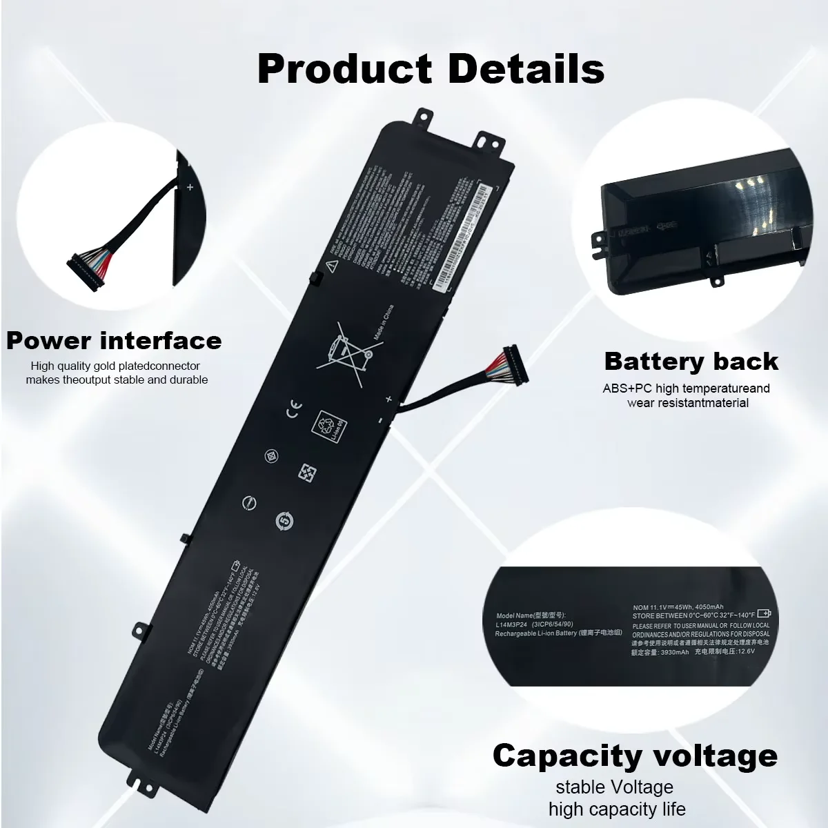 L14M3P24 L14S3P24 Batterie Compatible avec Lenovo IdeaPad 700-15ISK 700-17ISK Y700-14ISK pour Legion Y520-15IKBA Y520-15IKBM Y520-15IKBN R720-15IKB R720- 15IKBN Series Ordinateur PC Portable