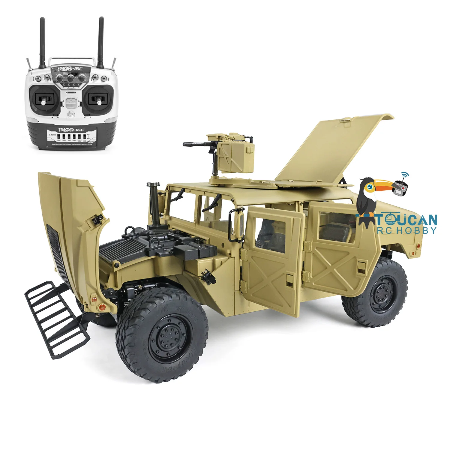 

1/10 HG RC США Военная машина 4x4 P408 2,4G Гоночный автомобиль Сервопривод ESC 550 Мотор 16CH Радиоуправляемый автомобиль RC Гусеничный автомобиль Модель Подарок