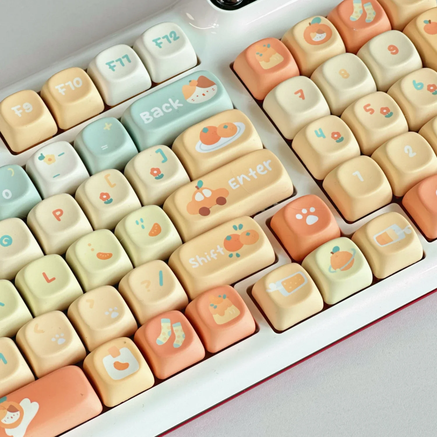 Imagem -05 - Coreano e Inglês Laranja Soda Keycaps Perfil Xoa Pbt 5-sided Dye-sub Keycaps Personalizados para Teclado Mecânico Bonito