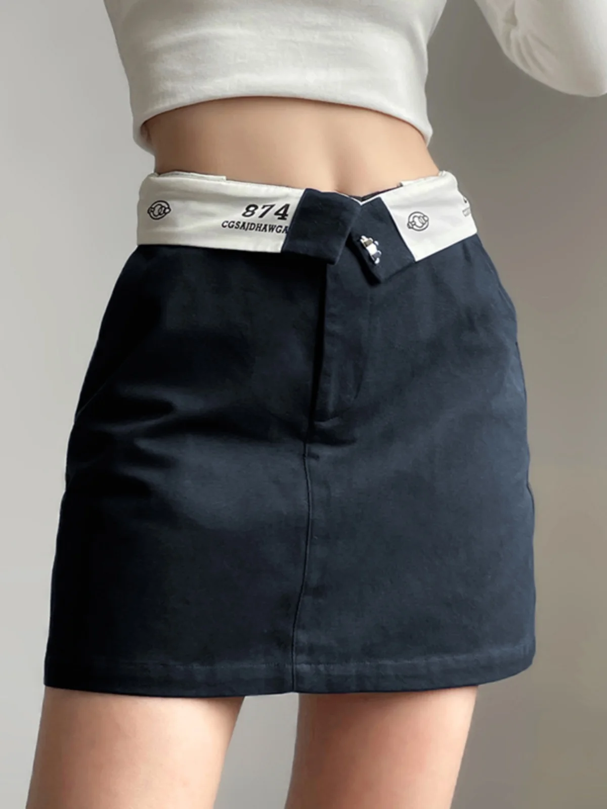 

Weird Puss, расклешенная молния с высокой талией и буквенным принтом, универсальная юбка, женская летняя уличная хлопковая повседневная юбка трапециевидной формы...