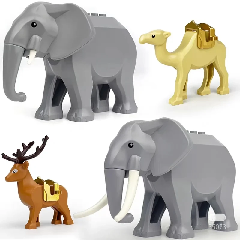 The Zoo African Elephants Camel Deer Building Blocks Mini Action Figure Bricks Toys