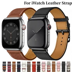 Bracelet en cuir véritable pour Apple Watch, Bracelet Ultra2 49mm 45mm 41mm 44mm 42mm 40mm, iWatch 9 8 7 6 5 4 SE Correa