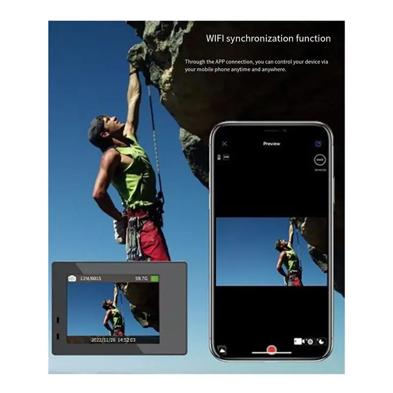 GROCE-Camera 4K 30 إطارات 2.0 شاشة تعمل باللمس EIS مضادة للاهتزاز 24 مليون بكسل كاميرا خارجية مقاومة للماء مسجل كاميرا ركوب الدراجات