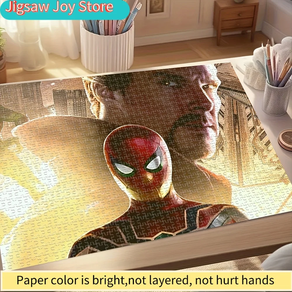 

Пазл Marvel «Человек-паук», миниатюрная креативная игрушка, подходит для семейных развлечений, тонкая работа, украшение для стен, толстый и прочный.