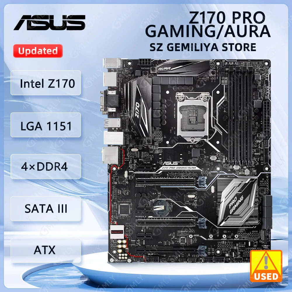 

ASUA Z170 PRO GAMING /AURA Motherboard Intel Z170 LGA1151 DDR4 64G support Core i3-7100 Core i5-6500 Core i5-7600 Core i7-7700