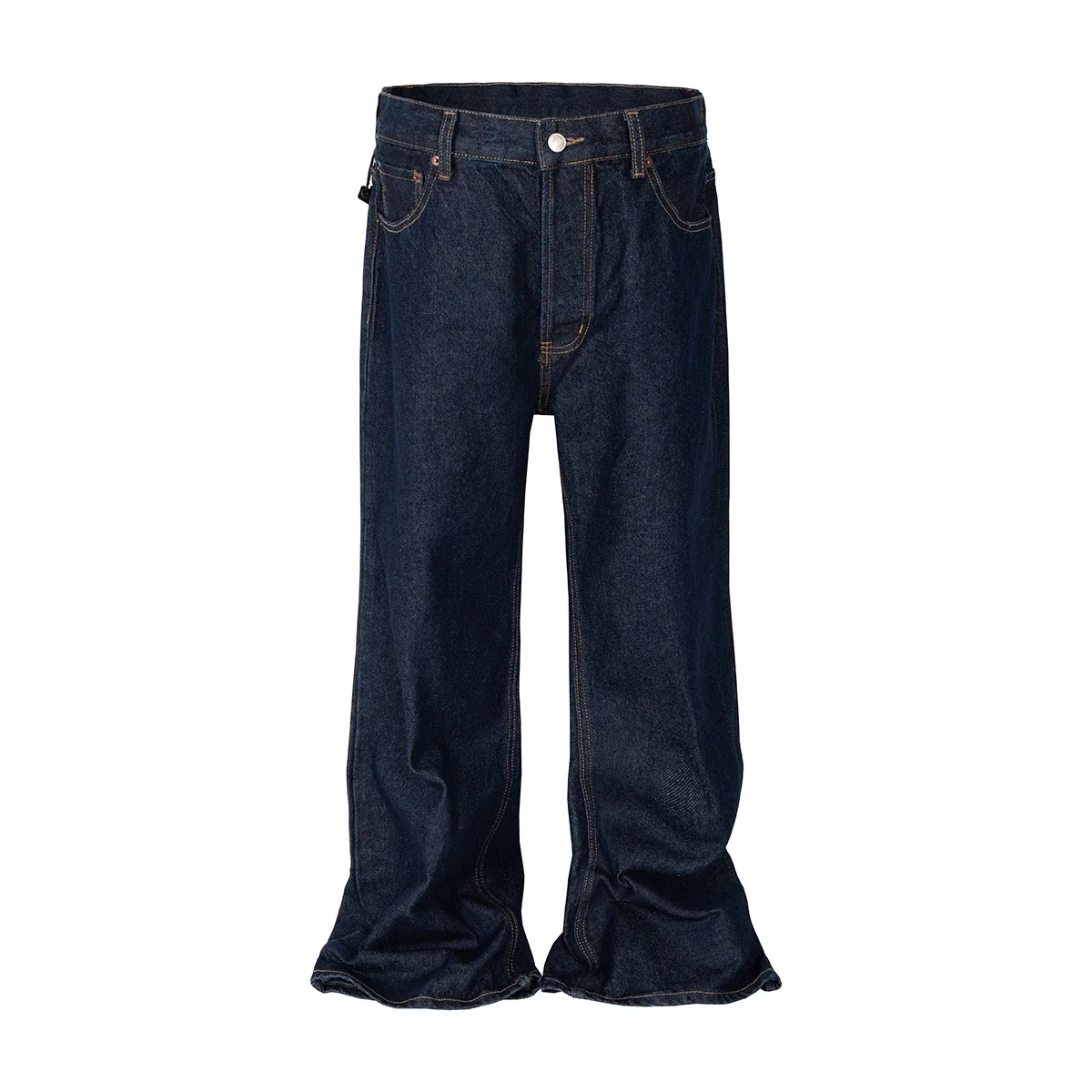 

Harajuku Cleanfit Vintage Blue Boot Cut Jeans for Men Straight High Street Loose Casual Denim Trousers Oversize Baggy Jean Pants