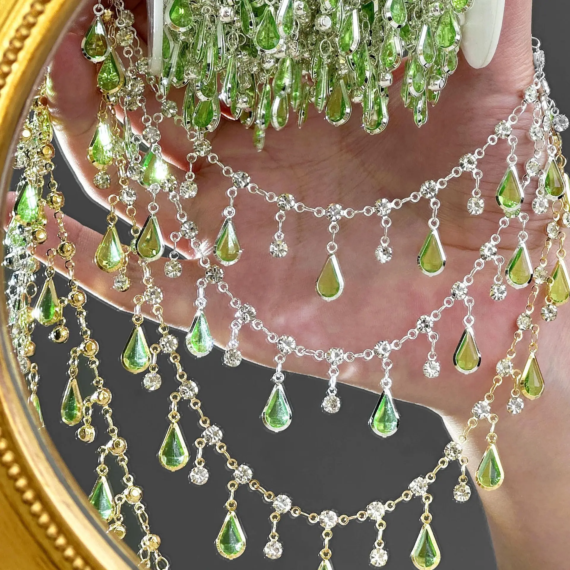 0,5/1/2 Exquisite Tropfenförmige Strass-Quaste Handgefertigte Kette DIY Halskette Armband Damen Schmuckzubehör Bekleidungsmaterialien – Detail 7