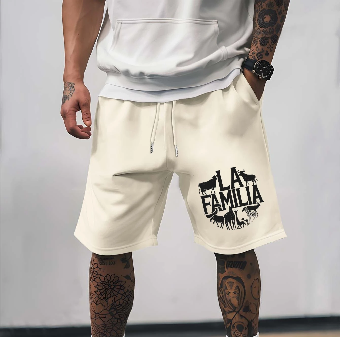 

Men's Casual Solid Color Shorts with Drawstring Waistband Design, Perfect for Summer Beach Vacations