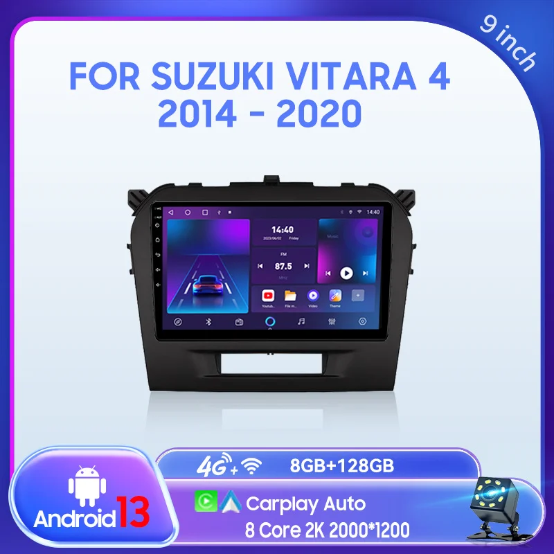 

Автомагнитола QSZN для Suzuki Vitara 4 2014-2020, 2 din, Android 13,0, мультимедийный видеоплеер, GPS-навигация, 4G Carplay, головное устройство