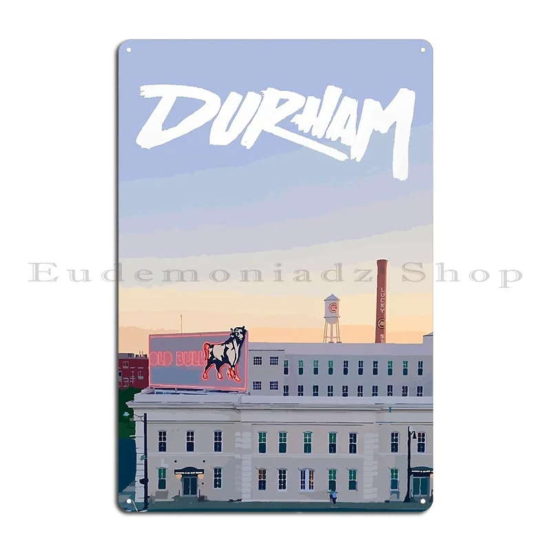 Durham Nc Postcard Metal Plaque Poster Decoration Kitchen Personalized Cinema Printed Tin Sign Poster