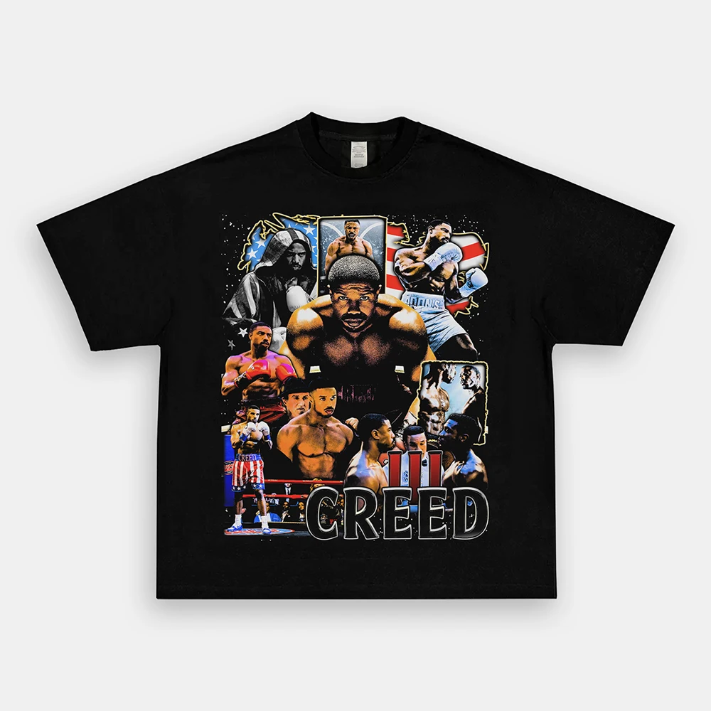 

Homage Tees Quaid American Sle Heavyweight Loose Retro Character Print T-irt Youth Culture Casual Cotton ort Sve