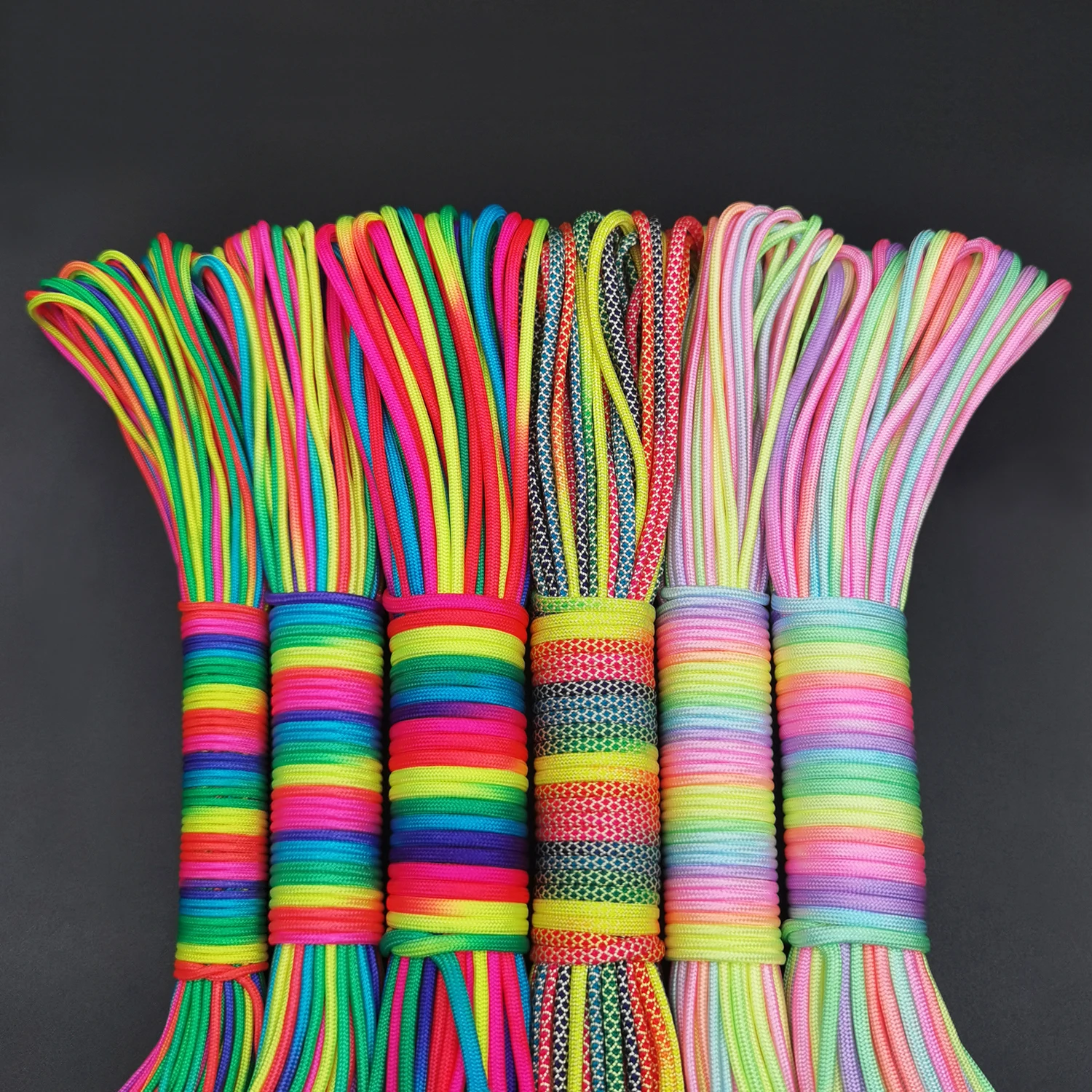 31 metrów 2mm /3mm /4mm średnica tęczowa lina 7 pasm lina spadochronowa wspinaczka sprzęt survivalowy lina spadochronowa bransoletka