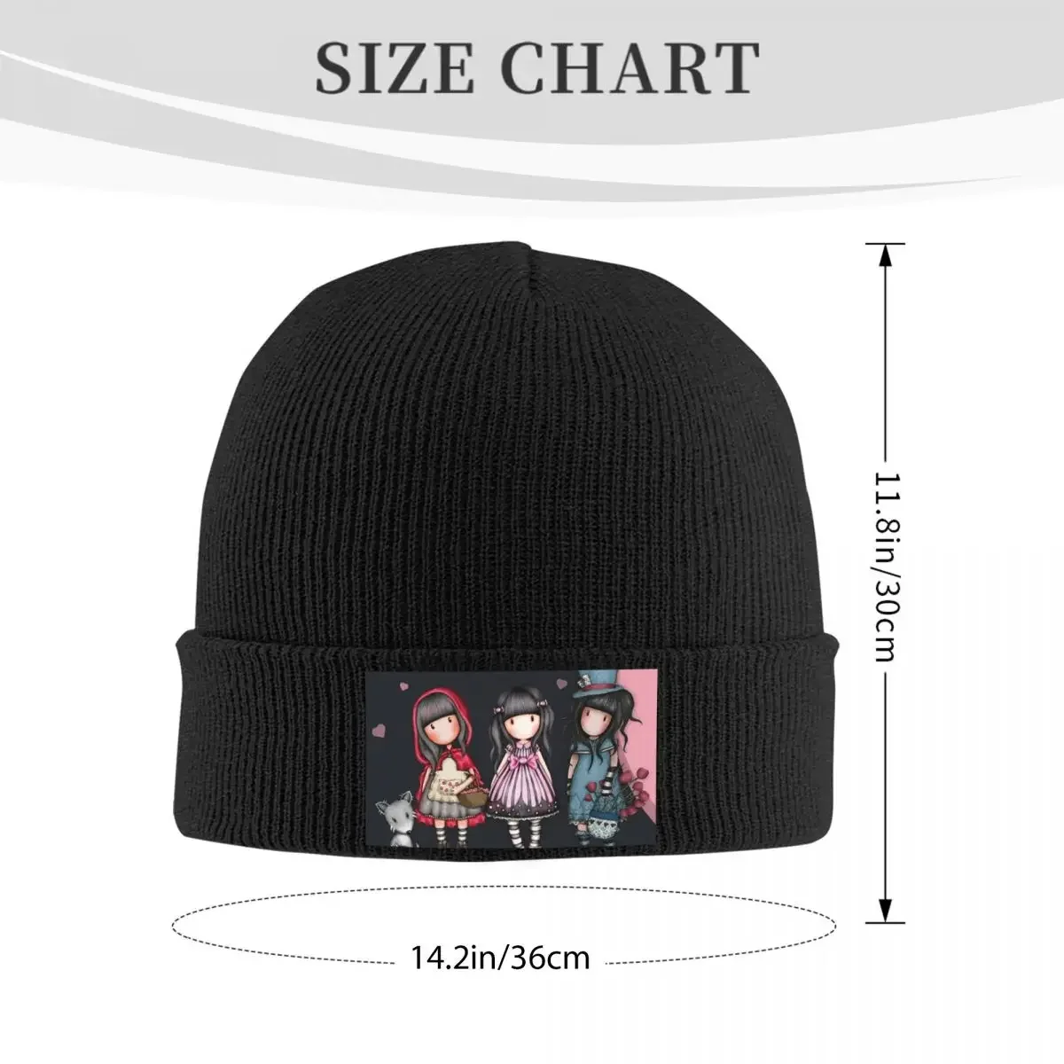 Santoro Gorjuss Warm Knitted Cap Hip Hop Bonnet Hat Autumn Winter Outdoor Beanies Hats for Unisex Adult