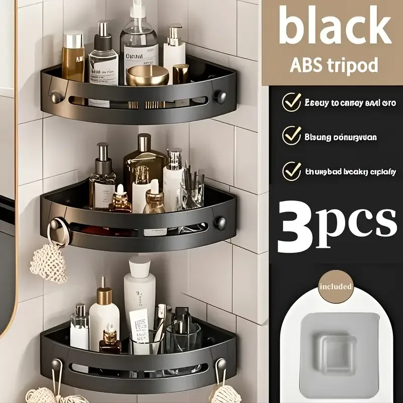 Wandmontiertes Badezimmer-Organizer-Rack mit 20 Fächern und Haken für Bademäntel und Handtücher – langlebiges Kunststoff-Aufbewahrungsregal für Shampoo, Seife