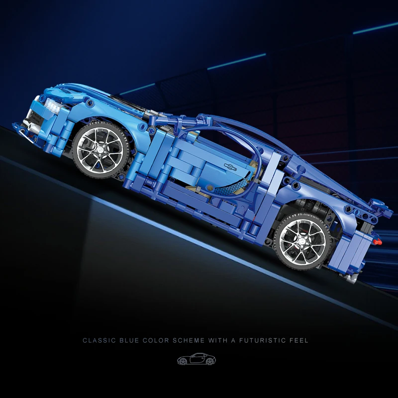 1:14 Scale Building Block Model of a Bugatti Racing Car Technical Assembled Vehicle Bricks Toys for Children and Adults Gift