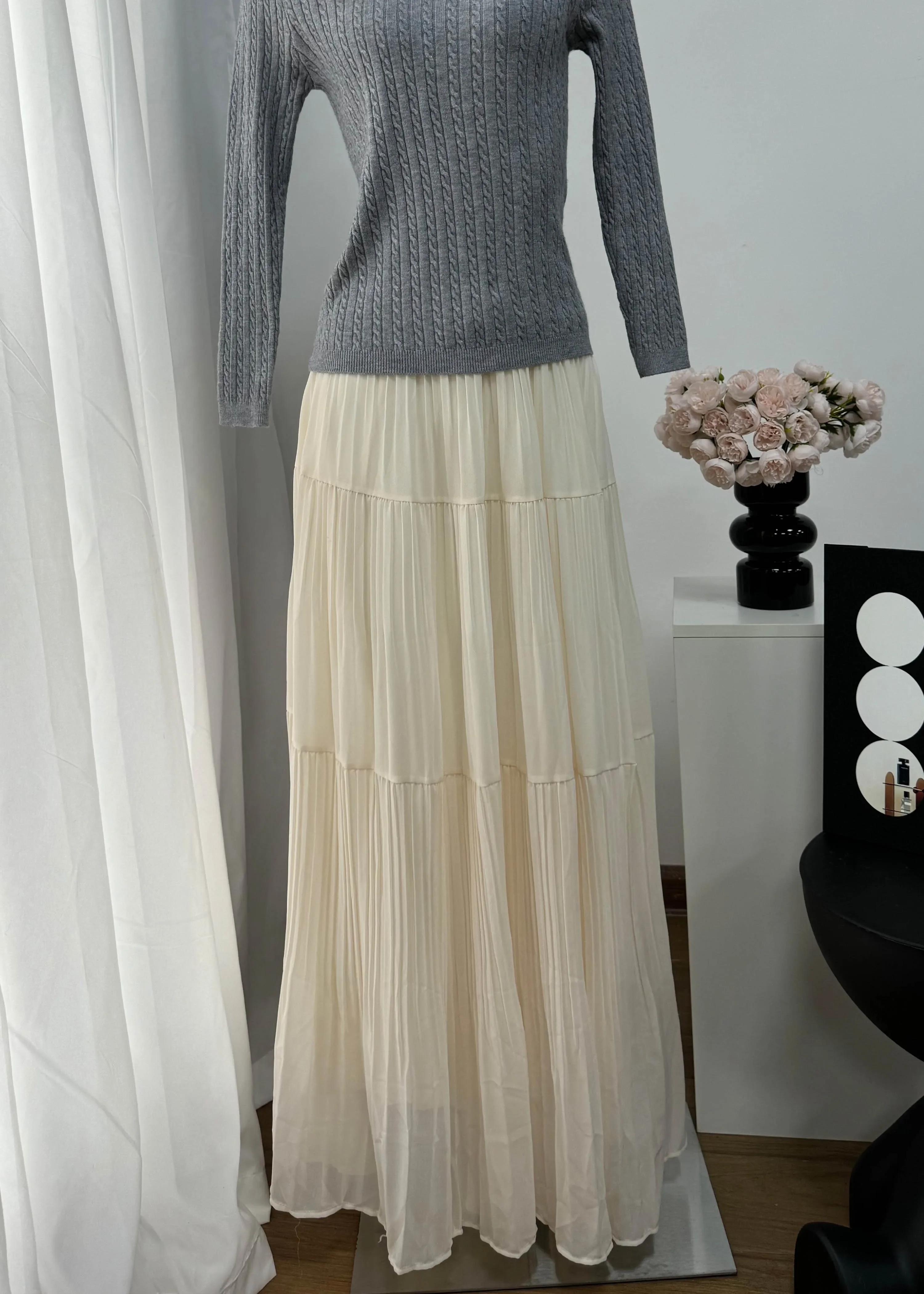 Spring Summer Korean Fashion Women Long Skirts High White Purple Chic Long Elegant Women's Skirts  All Match A Line Cake Skirtme