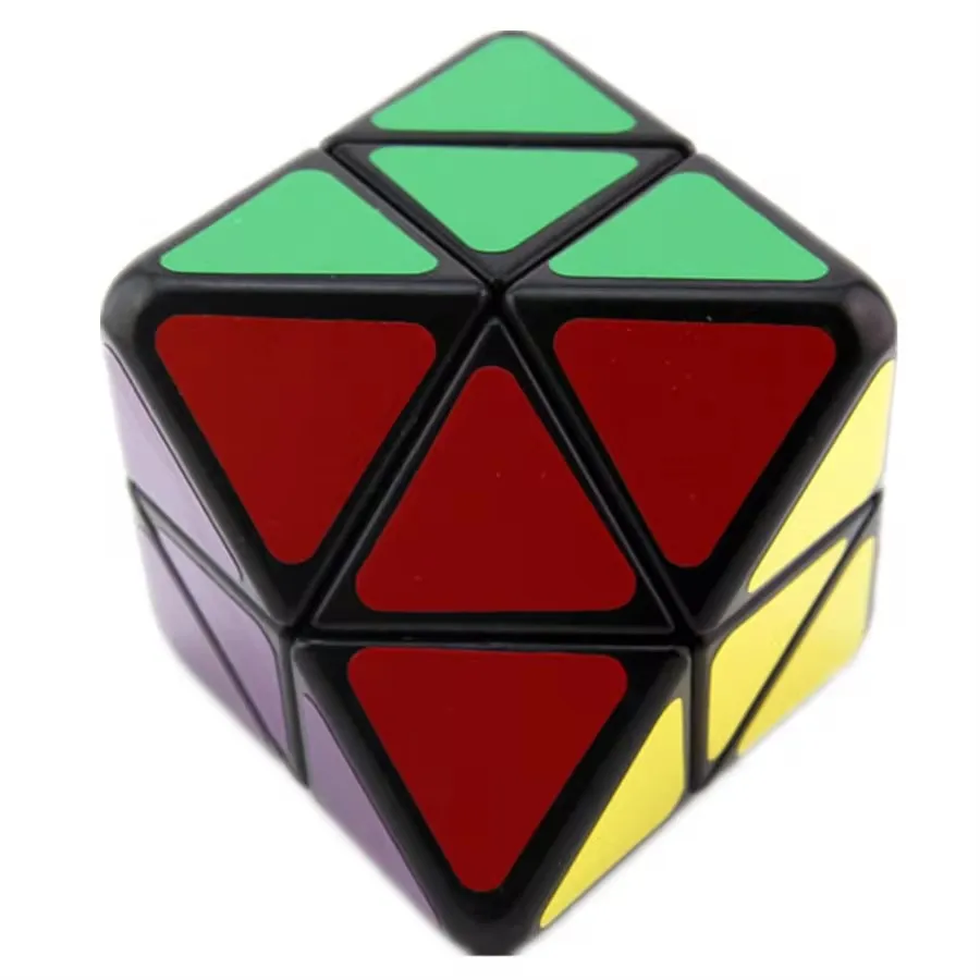 Lanlan 4-assige octaëdrische magische kubus Zwart 4-assige vreemde vorm Speciale Cubo Magico-puzzel Cubo Magico-speelgoedcadeaus voor kinderen