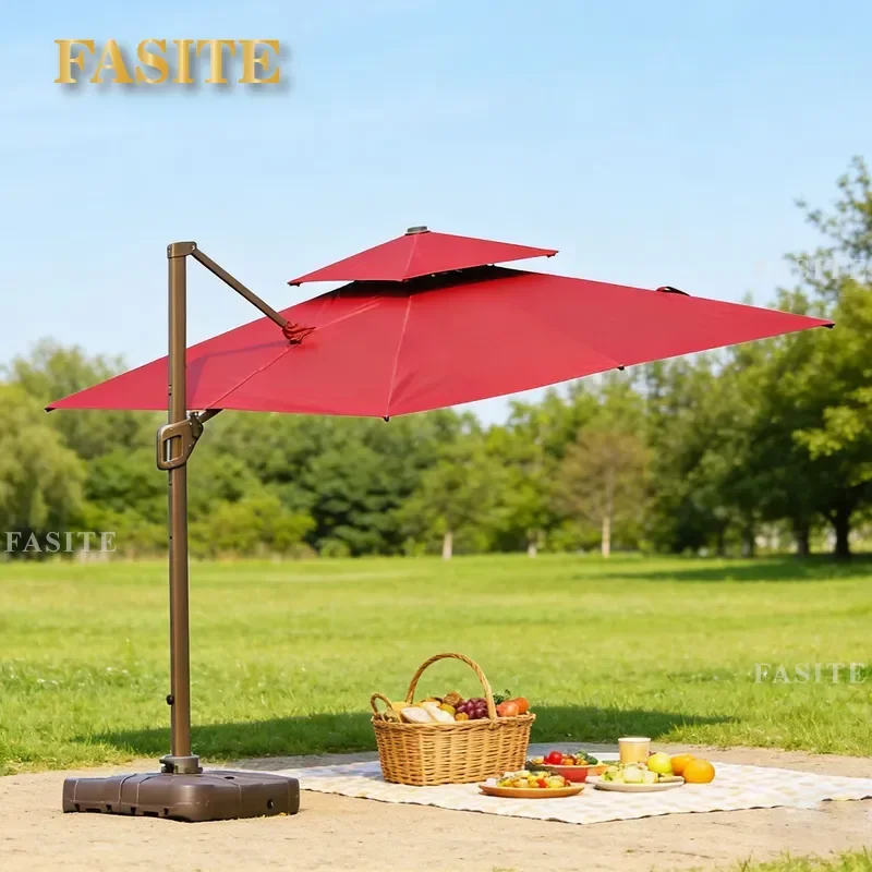 For Outdoor Roman Umbrella Aluminum Alloy Sunshade Windproof UV Protection for Courtyard Villa Square Garden Patio