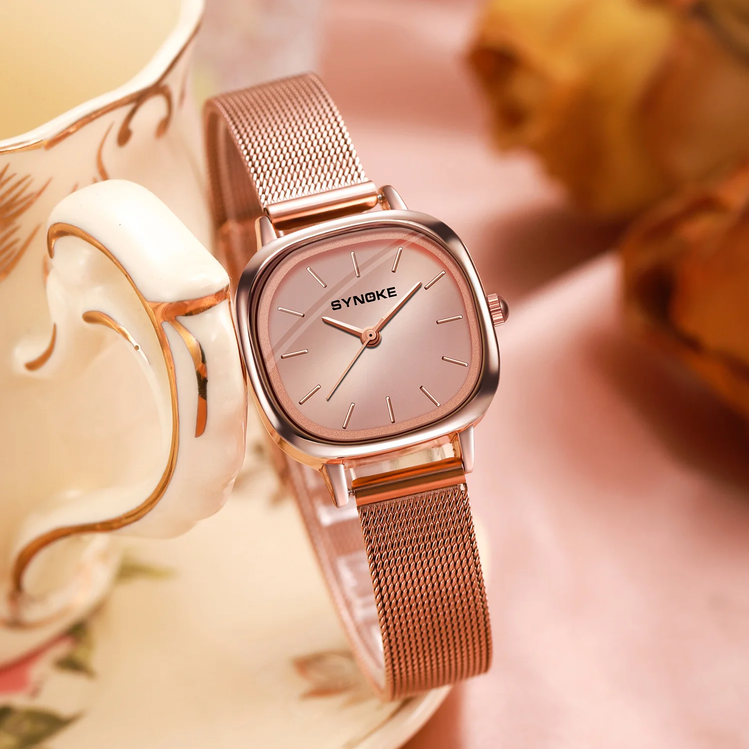 Gold Watch Women Watches Ladies Creative Steel Women's Bracelet Watches Female Waterproof Clock SYNOKE Brand Relogio Feminino