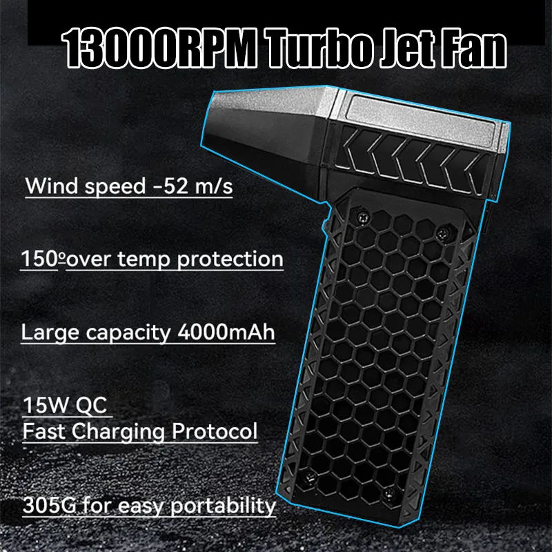 130,000 RPM Violent Fan High Speed Turbofan with High Air Volume Brushless Charging Handheld Outdoor Car Fan