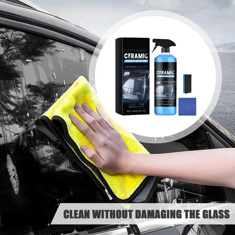 Window Cleaning Spray 120ml Streak-Free Dirt Stain Remover Window Cleaner Glass Care Products Car Window Cleaner Tool