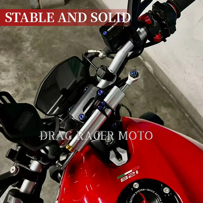 Suitable for Ducati Monster 821, 1200, 797 2014-2021 Motorcycle Steering Damper Stabilizer Bracket Kit