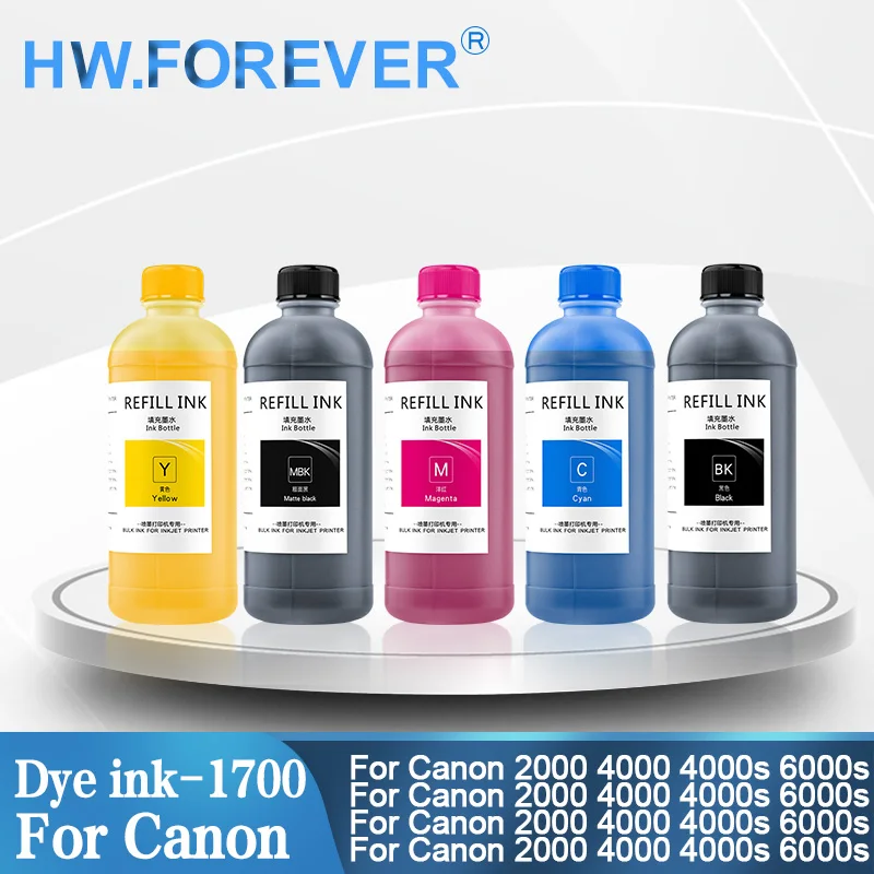PFI1700 PFI-1700 PFI-1000 PFI3700 Refill Dye Ink For Canon Pro 2000 4000 4000s 6000 6000s Printer Refill Dye Ink 500ML