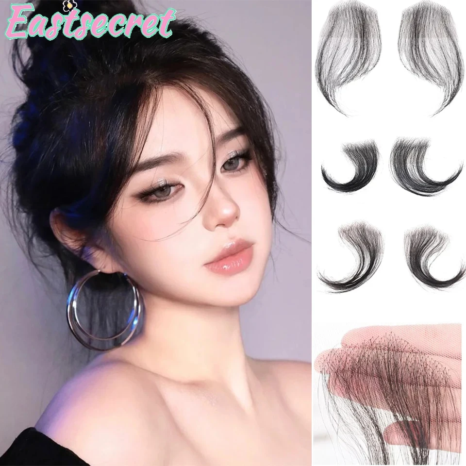 

EASTSECRET Синтетические накладки для волос на лоб (2 шт.), ультратонкие, натуральные, невидимые, без следов, с эффектом лангуо, можно подстригать.