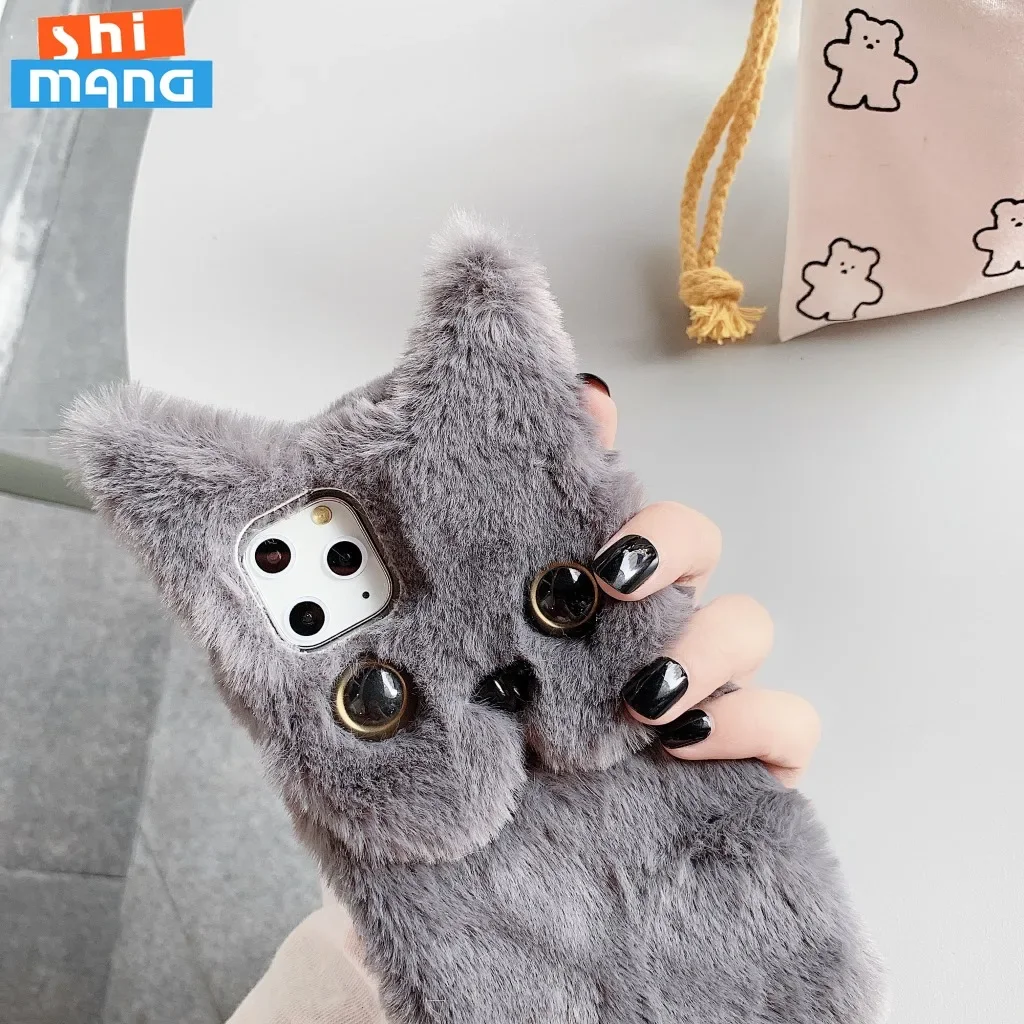 Suitable for Plush Cat  iPhone case 11 12 13 14 Pro XR X Xs Max mini 7 8 6 6s Plus Cartoon Apple XR Cute Women\'s Fashion  Cover