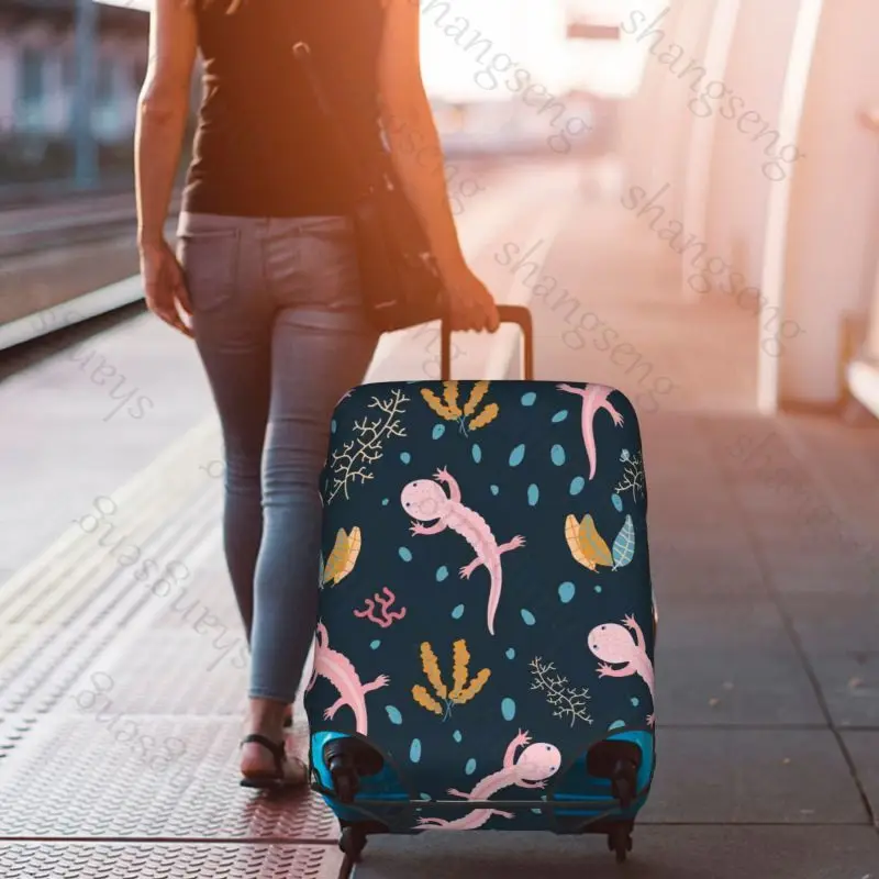 حقيبة حماية لحقيبة السفر اللطيفة على شكل حيوان Axolotl، غطاء حماية مرن، غطاء أمتعة قابل للغسل، 18-32 بوصة
