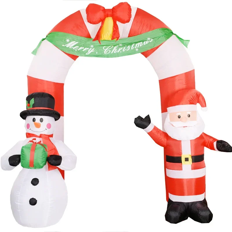 

2.4M inflatable arch Santa snowman Christmas air mold LED luminous outdoor holiday decoration